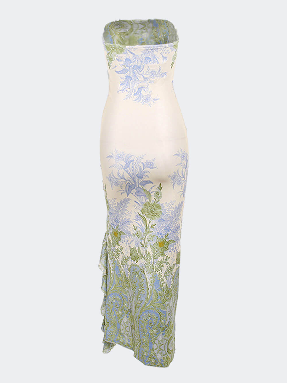 Flowerprint sexy maxi dress with split