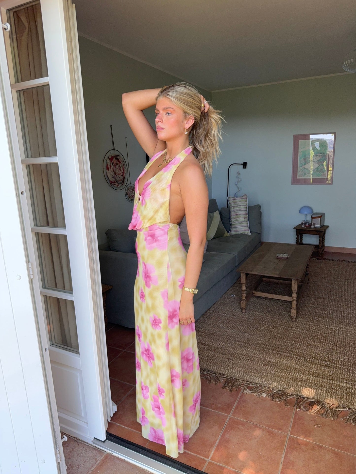 Columbine | Floral Halter Maxi Dress