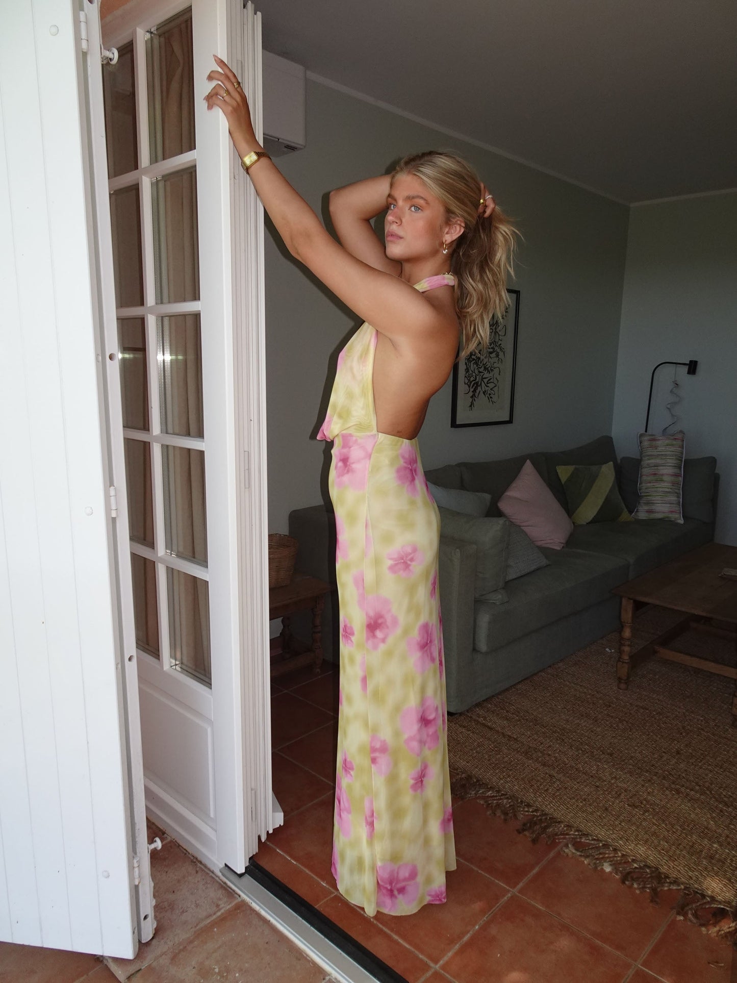Columbine | Floral Halter Maxi Dress