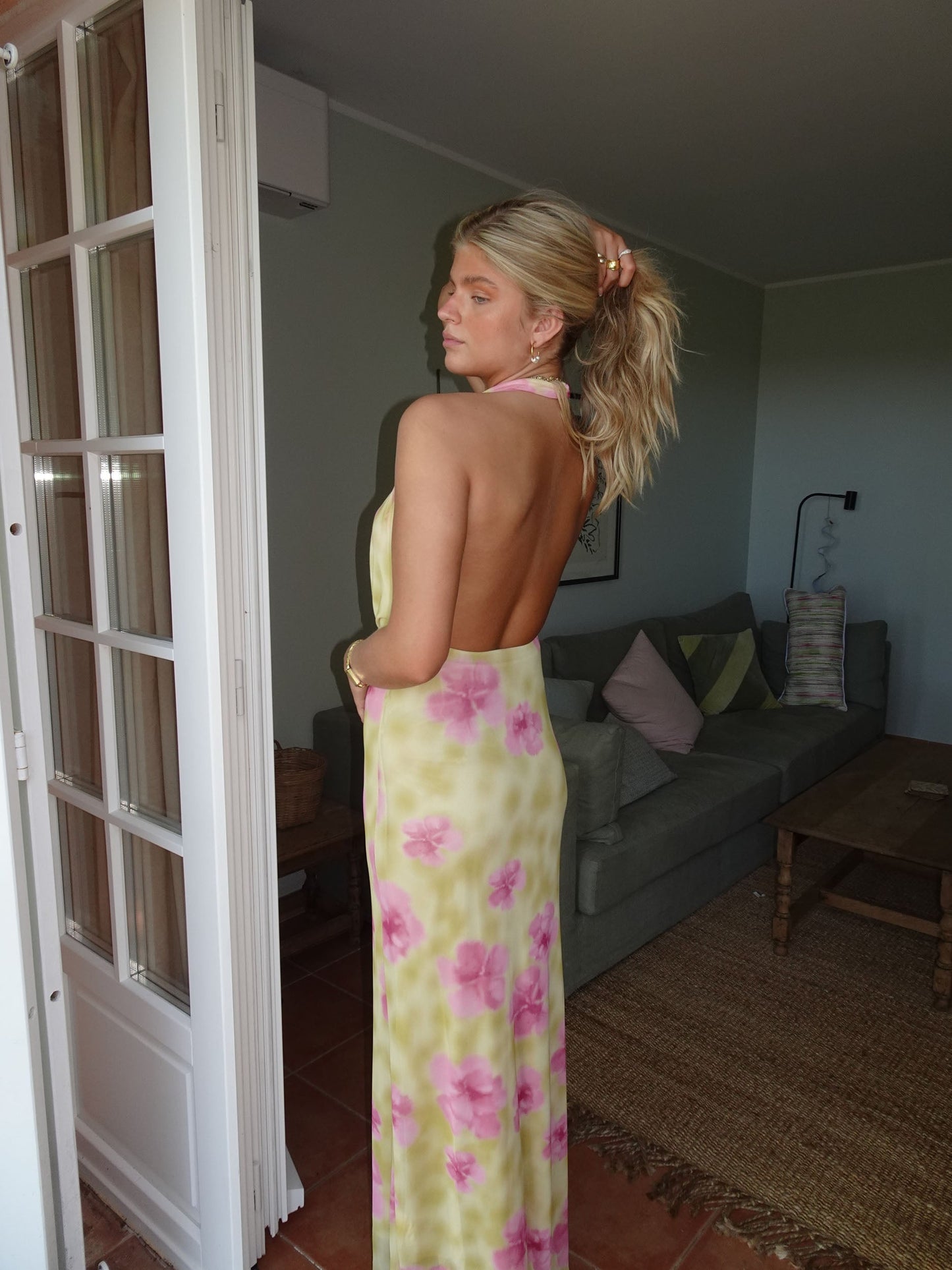 Columbine | Floral Halter Maxi Dress
