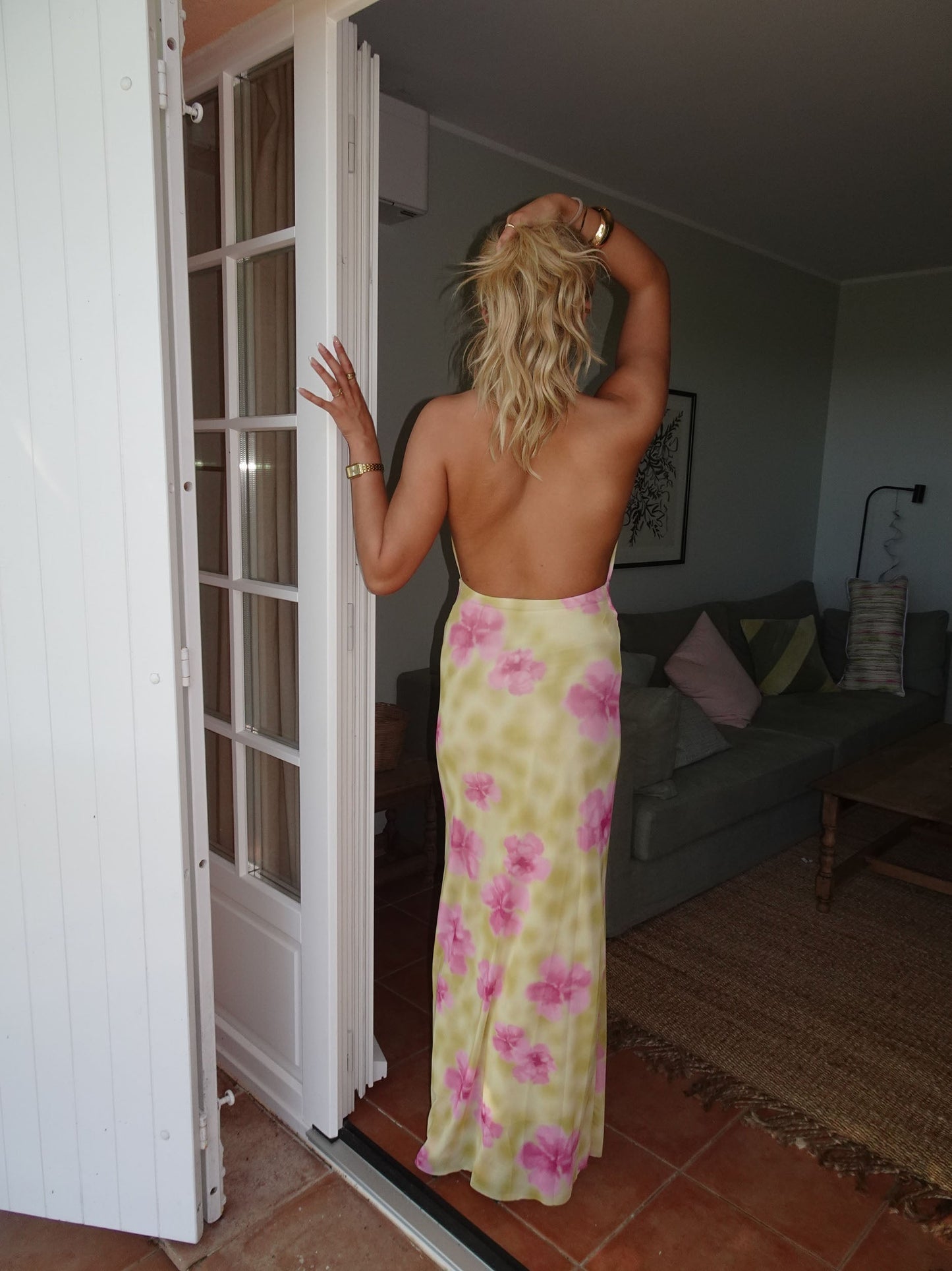 Columbine | Floral Halter Maxi Dress