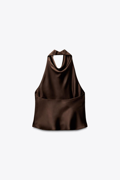 Lucia | Satin Halter Top