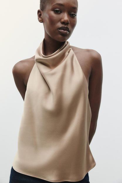 Lucia | Satin Halter Top