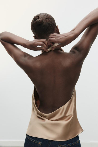 Lucia | Satin Halter Top