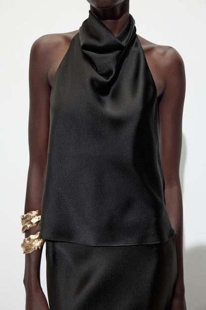 Lucia | Satin Halter Top