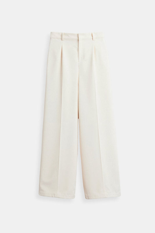 Old Money Elegant High Waist Solid Color Wide Leg Pants