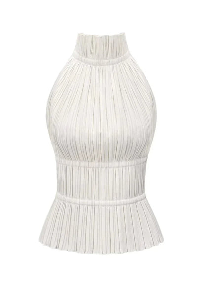 Lauren | Backless Pleated Top