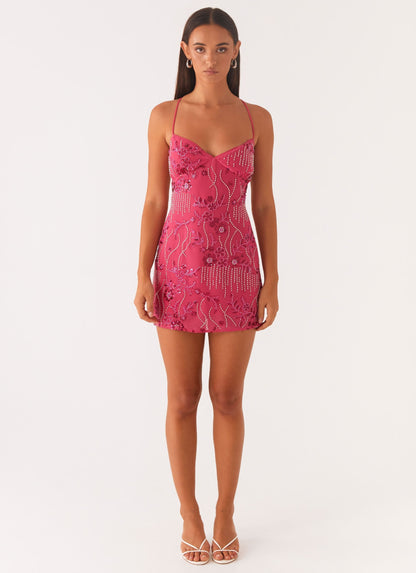 Sequin Cami Mini Dress - Magenta