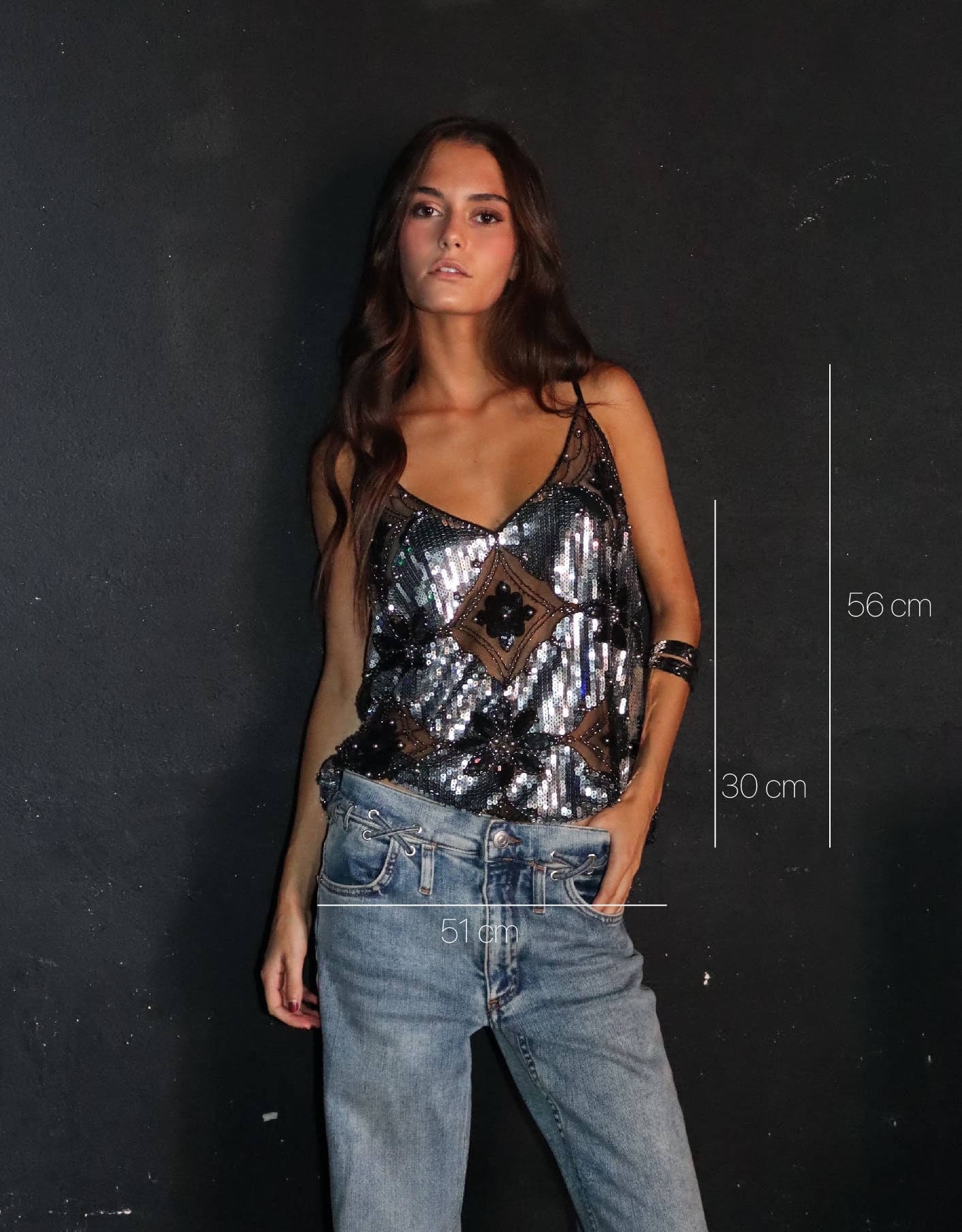 Cristina Embellished Top | Zilver